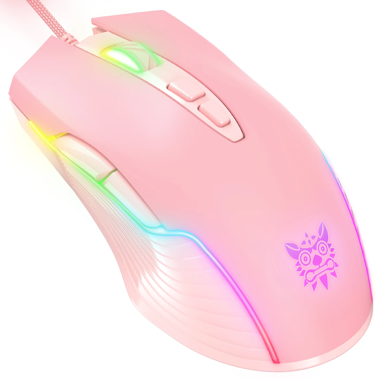 ONIKUMA CW905 6400 DPI Gaming Mouse LED Backlit USB Optical Ergonomic 2.4G Gaming Mouse LOL Mice Pink/Black Surfing Mouse For PC