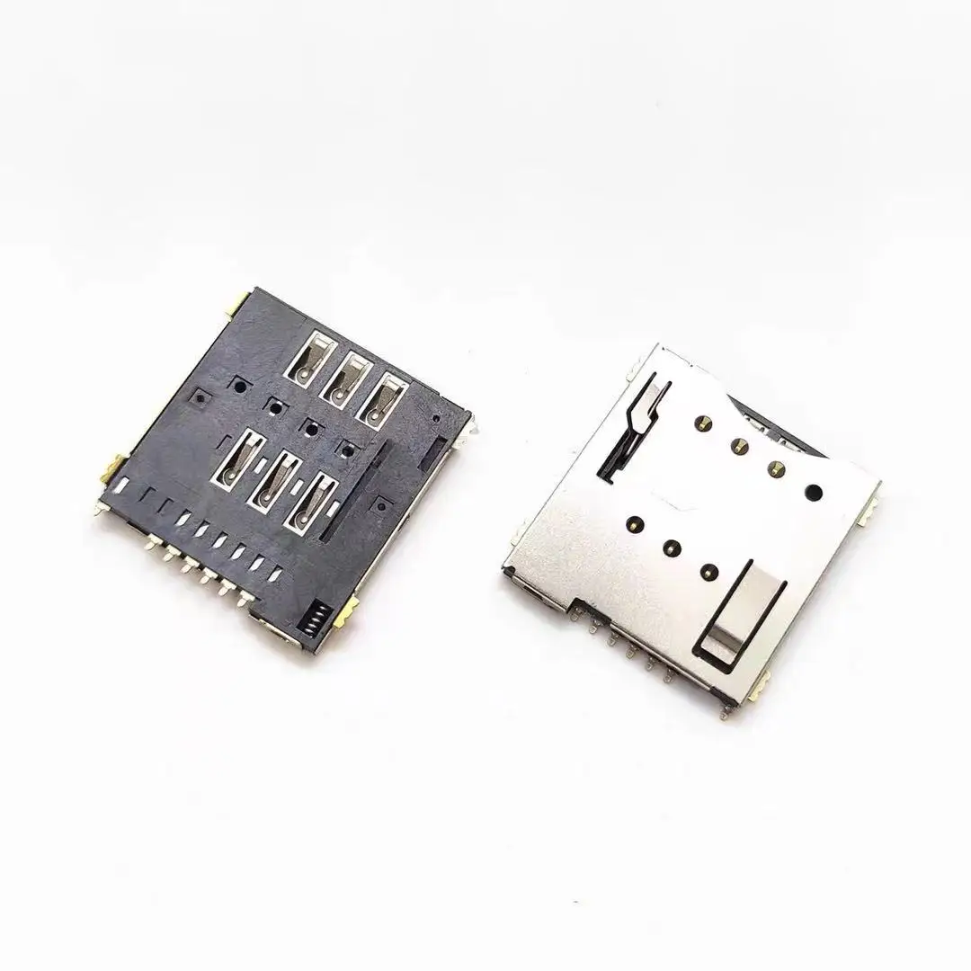 

Micro SIM Card Connector MUP-C792 Original 10pcs Socket Patch Self-piercing 6 +1 P SIM Card Slot Socket YOINNOVATI