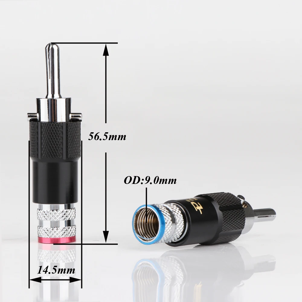4mm BA1411 4pcs Hifi Rhodium Plated Audio Banana Speaker Plug Screw Locking Cable Wire Connector Speaker Cable Plug HIFI Diy