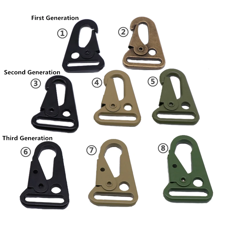 

3PCS Olecranon Metal Hook Buckle Clasp Outdoor Tools EDC Gear Hunting Hiking Tactical Carabiner Gun Strap Sling Snap