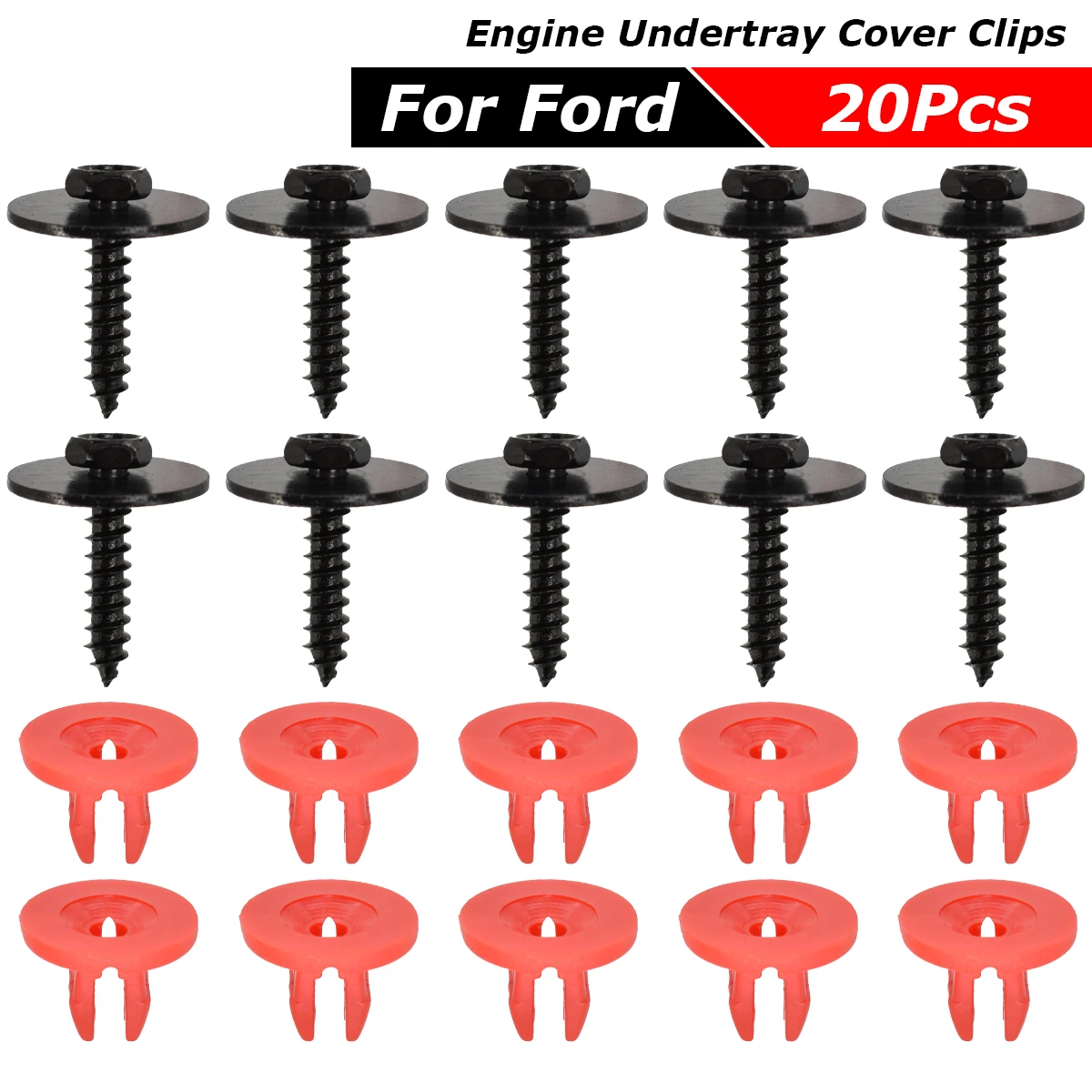 20pcs Car Engine Undertray Cover Clips Screws Bottom Cover Shield Guard for Ford Focus MK2 MK3 Mondeo MK3 MK4 C Max S Max Galaxy