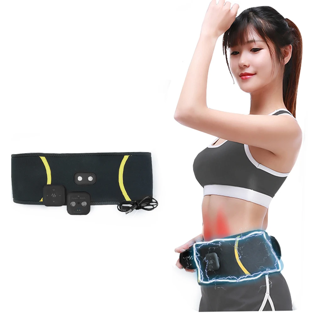 New Upgrade EMS Muscle Stimulation Abdominal Slimming Belt Electric Massage Abs Electrostimulation Muscles Fitness No Gel Pads