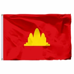Democratic Kampuchea FlagChoice of Sizes:21X14CM/2X3ft/3X5ft/45X30CM/30X20CM Double Stitched High Quality 21x14cm Red Cambodia