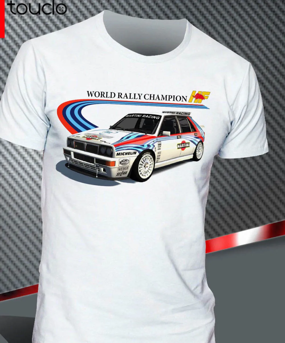 T-Shirt Lancia Delta Martini Evoluzione Hf Integrale Rally Legend New 100% Cotton Clothing Size Best T Shirts