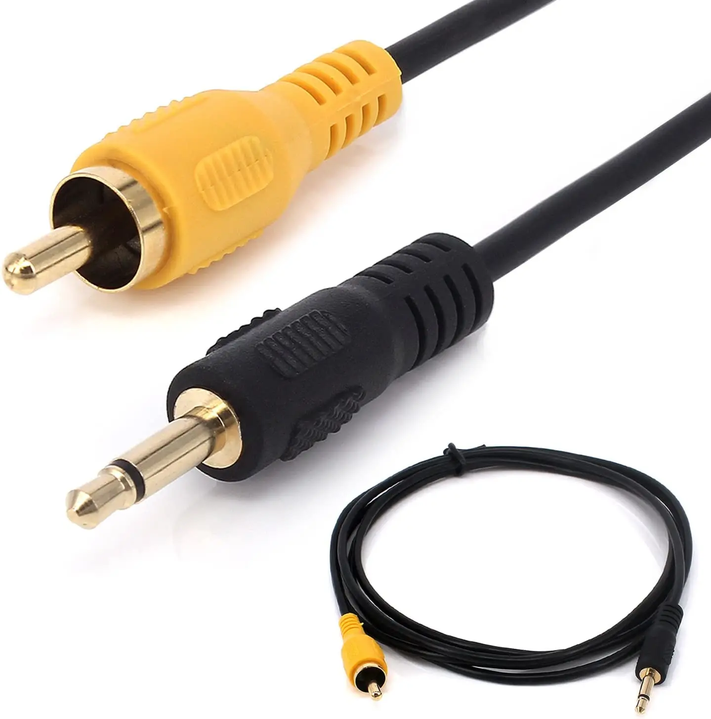 3.5mm 1/8 inch Mono Male Plug to RCA Male Jack Audio Cable Cord Gold Plated 1.8m (6Ft)