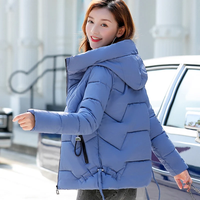 2024 New Winter Jacket Women Parka Casual Basic Coat Hooded Thick Warm Parkas Cotton Padded Outwear Short Jacket s1289