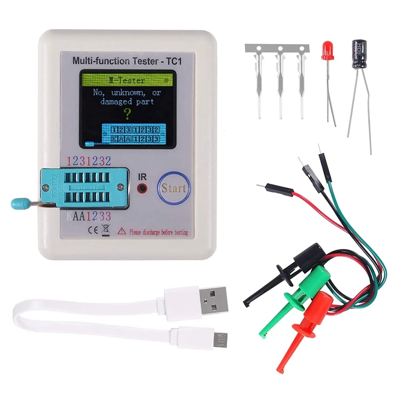 

LCR-TC1 1.8 inch Colorful Display Pocketable Multifunctional TFT Backlight Transistor Tester