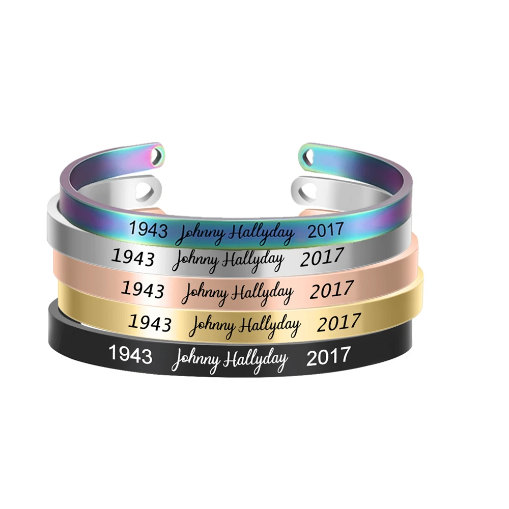 Custom Name Bracelet in Stainless Steel Cuff Bangle