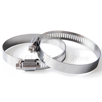 2pcs/lot 304 Stainless Steel Worm Drive Hose Clamp Fuel Line Water Pipe Clip Hoop 50 75 110 160 200mm PVC Pipe Clamp