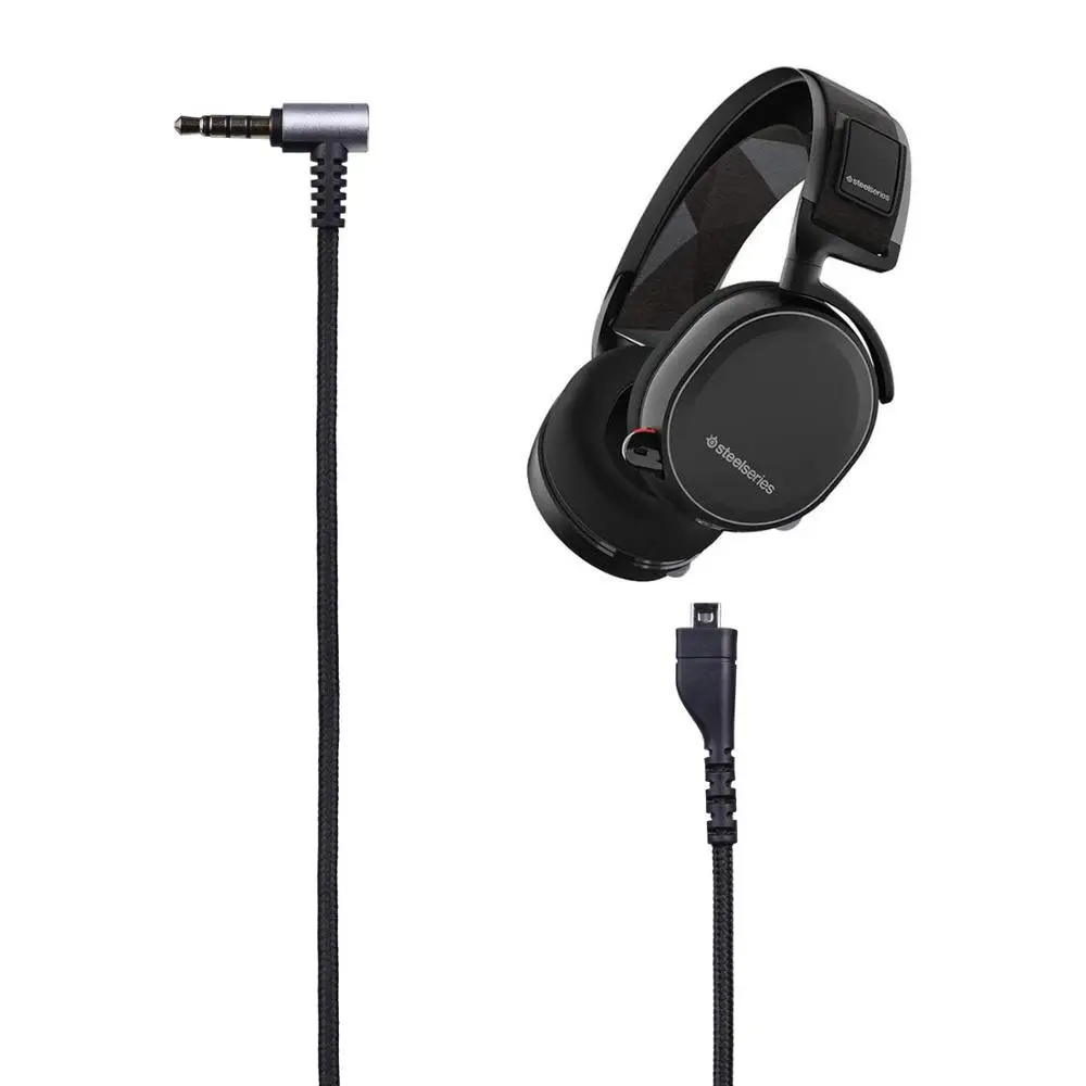 OFC 8Pin Aux استبدال مضفر ملحق تمديد كابلات الحبل ل SteelSeries Arctis 3 5 7 برو السلكية سماعات الألعاب اللاسلكية سماعات