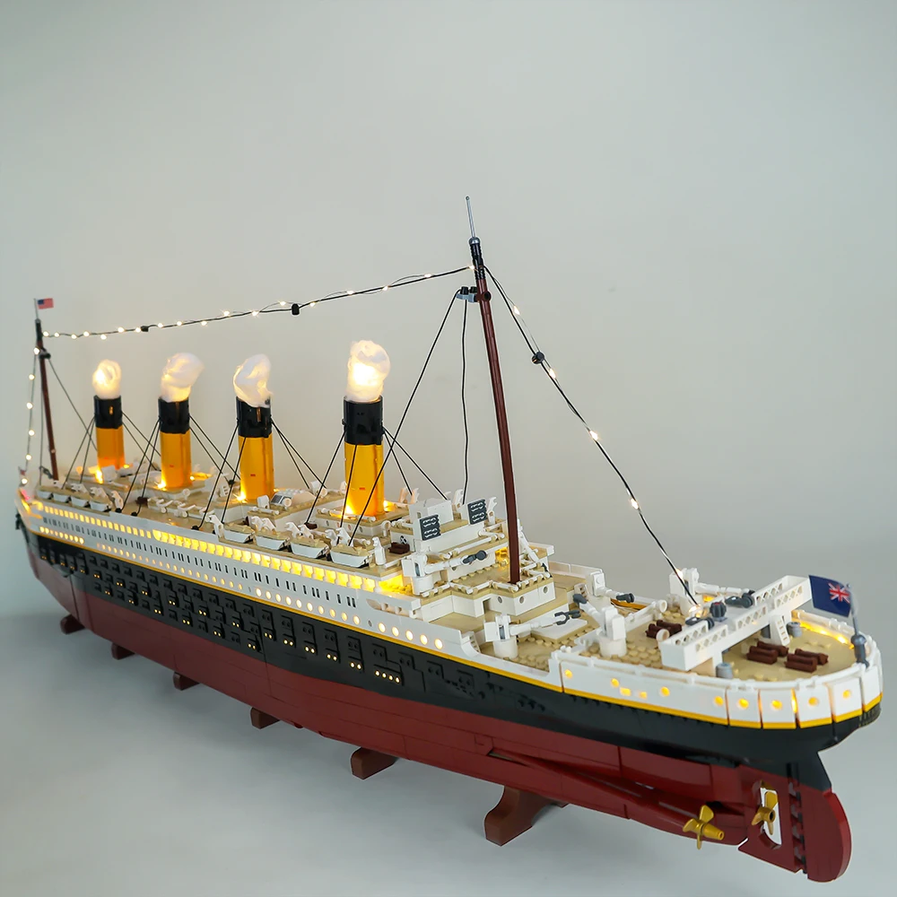 Juego de luces LED para barco Titanic 10294, crucero real, modelo de barco de película clásica, figuras coleccionables, ladrillos, sin bloques de