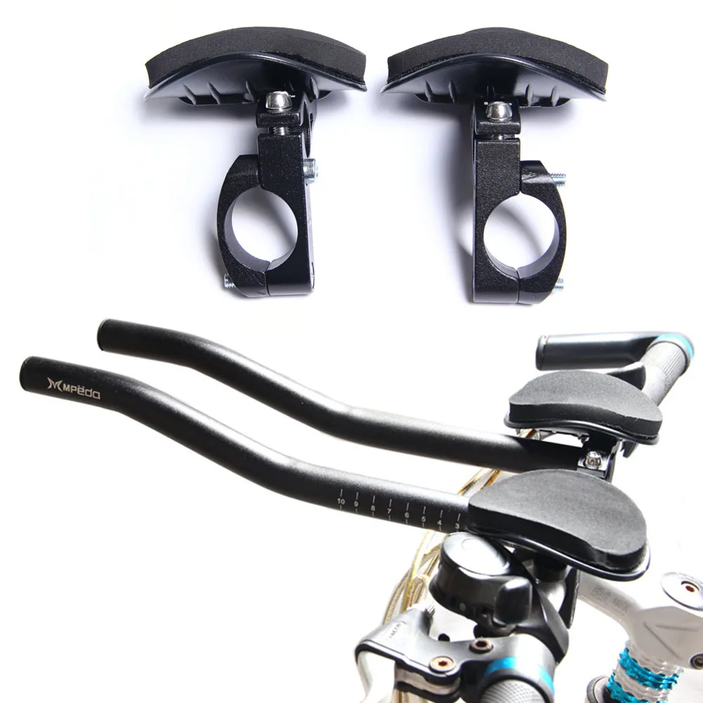 Bike TT Handlebar Bicycle Rest Handlebar Aluminium Alloy Arm Rest Handlebar Tri Bars Bike Arm Relaxation Handlebar for Cycling