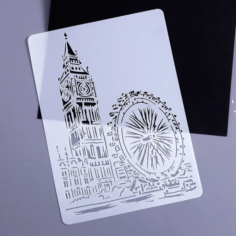 

1pc Big Ben Stencils PaintingTemplate Reusable DIY Scrapbooking Photo Album Decorative Stencils Drawing Template