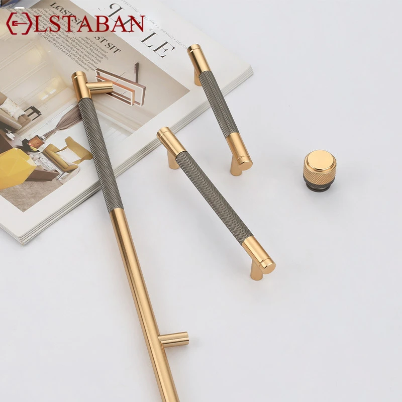 

Nordic Furniture Cabinet Wardrobe Handle Grey Gold Solid T Bar Luxury Kitchen Cupboard Drawer Door Pull Room Home Round Knob