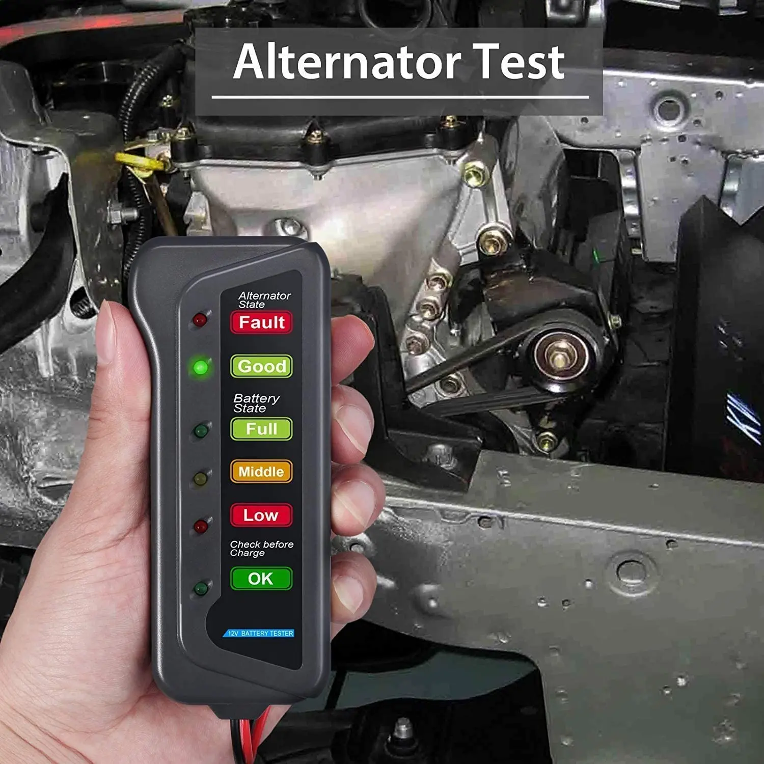 Автомобильный тестер нагрузки батареи 12 В постоянного тока, анализатор генератора, диагностический инструмент для автомобиля