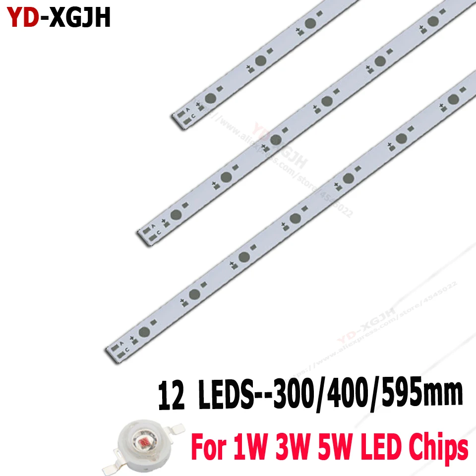 

12LED 300mm 400mm 595mm PCB Board DIY 1W3W5W LED Aluminum Base Plate For 12W 60W Watt High Power Light Beads DIY Aquarium Lights