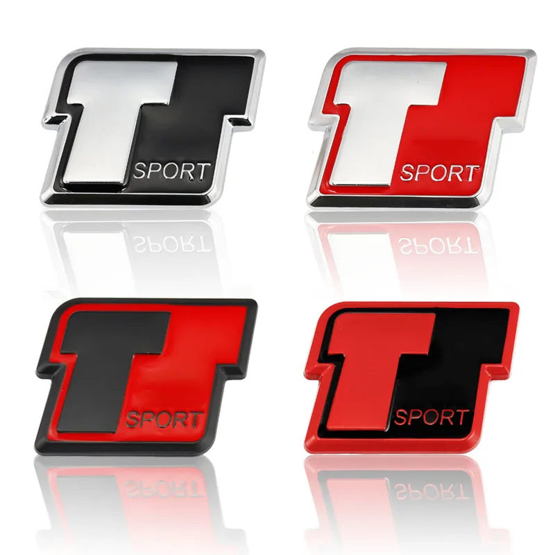 Car Sticker T Sport Stickers Emblem Badge Rear Trunk Decals for Toyota RAV4 Corolla Prado Tundra Highlander Hiace Venza Camry