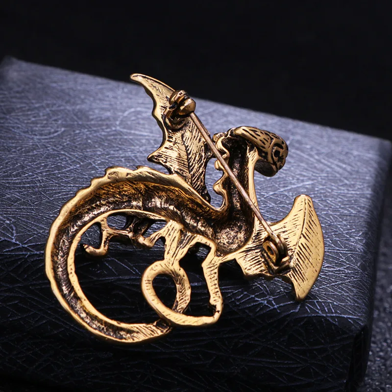 Neue Vintage Flügel Drachen Brosche Pin Metall Tier Kragen Pins Casual Party Broschen Geschenke für Frauen und Männer Schmuck Zubehör – Detail 5