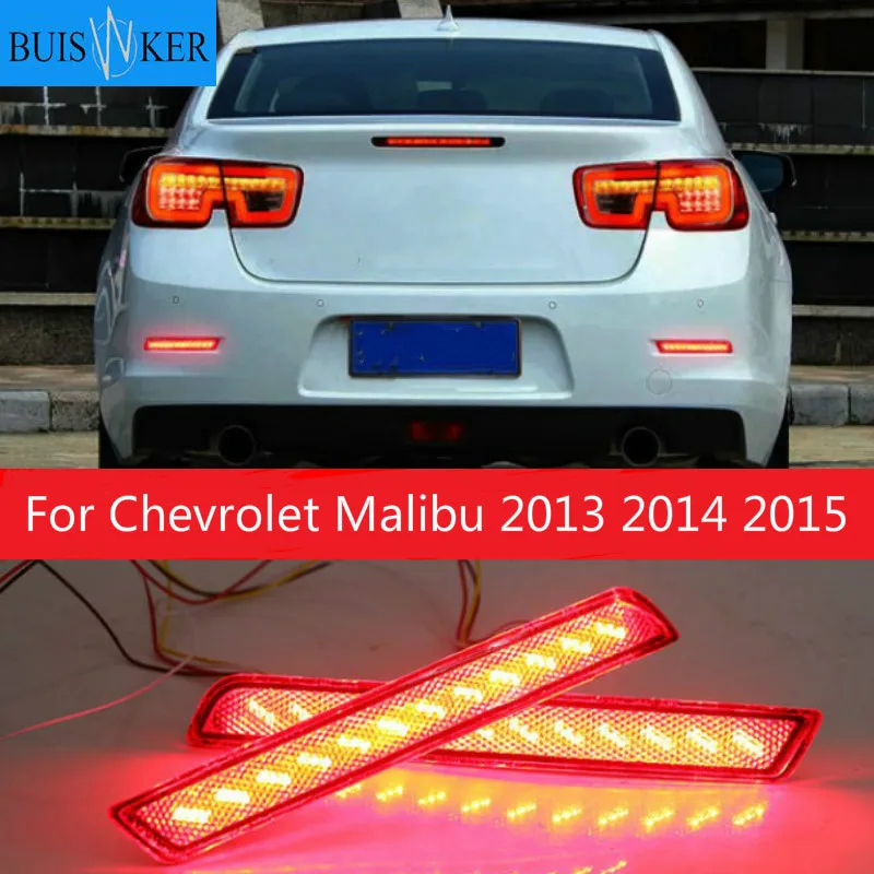 

2pcs LED Red Len Rear Bumper Reflector LED Stop Brake Tail Light Lamp For Chevrolet Malibu 2013 2014 2015 Car Accessories