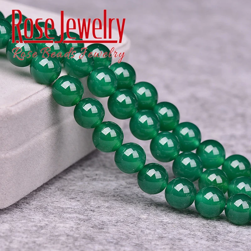 6/8/10/12mm 5A Green Agates beads fashion Natural stone scattered Round Loose Beads DIY Bracelet neckace Accessories 15\