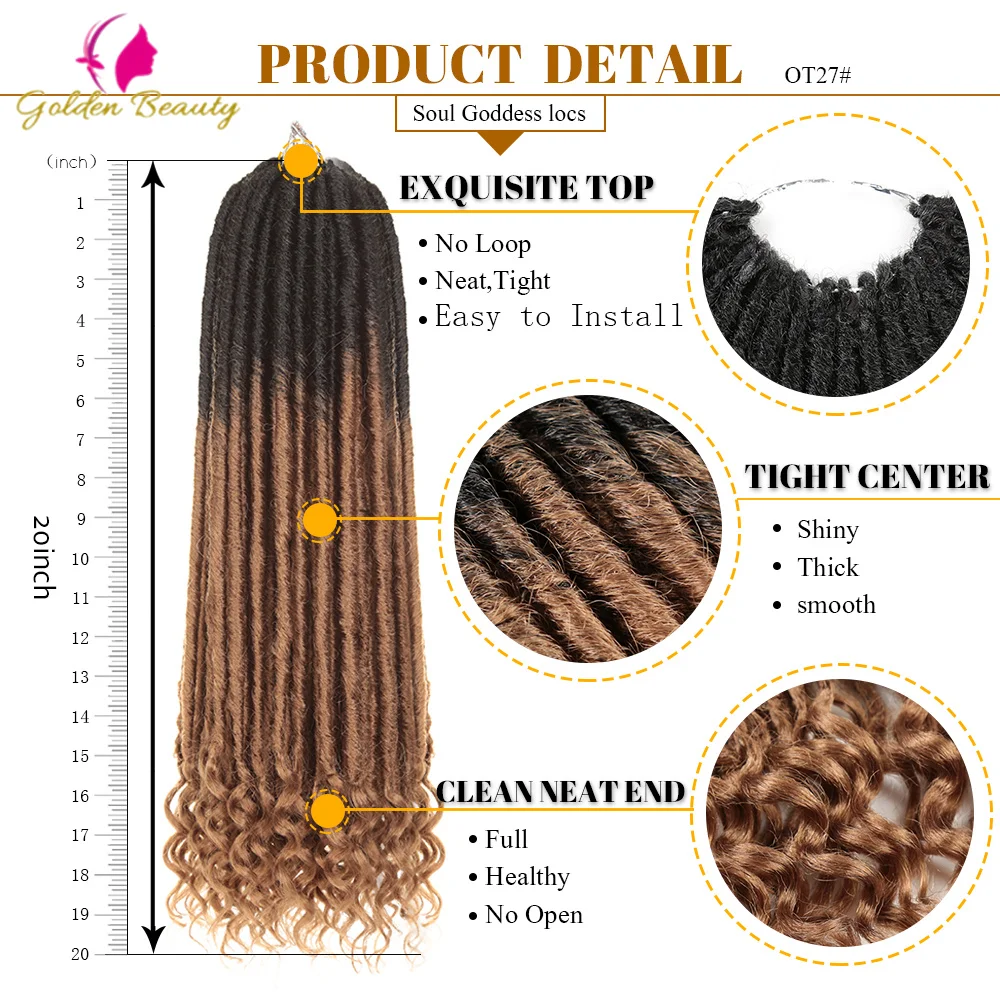 Soul Goddess Faux Locs Crochet Braids Hair Soft Natural Synthetic Braids Dreadlocs 20\