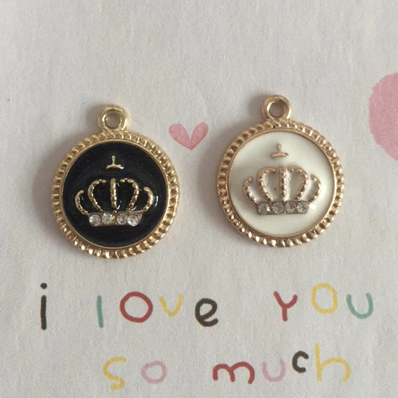 10pcs/set 16mm crown charm enamel charm for jewelry making fashion charm earring pendant metal charm Making Findings XL430