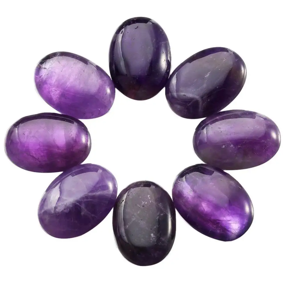 Wholesale 100%Natural Amethyst Bead Cabochon 8x10mm,10x14,12x16,13x18,18x25,22x30mm Oval Gem Stone Cabochon Ring Face,10pcs/lot