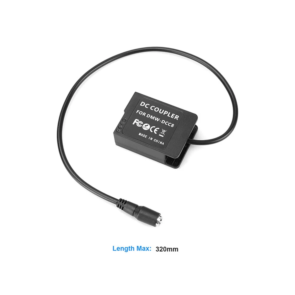 CAMVATE Panasonic doppio DMW-BLC12 (DCC8) batterie fittizie a 2.1mm femmina e maschio spina cavi cc per FZ200/FZ300/ FZ1000/FZ2500/G5