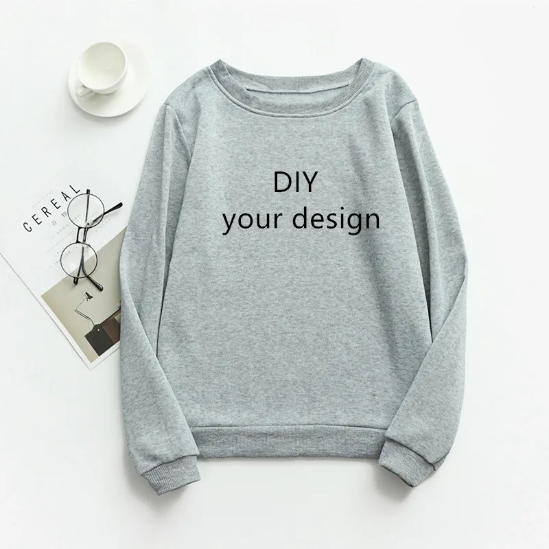 Personalised Custom Sweatshirt Men Women Unisex Print Customized Tracksuit Pullover White Pink Grey Jumper DIY Winter Hoodies