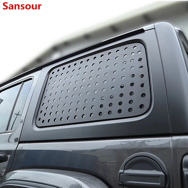 

Sansour Styling Mouldings Car Rear Door Window Triangle Glass Decoration Panel Cover for Jeep Wrangler JL Accessories 4 Door