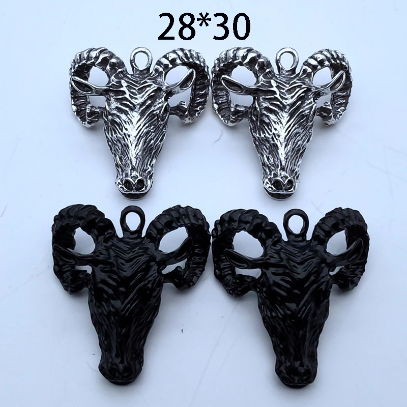 5 pieces,3D Goat Pendant, Goat Head Pendant, Animal Specimen DIY Handmade Pendant, Satan Sacrifice Pendant, 30*28 Mm Brand New