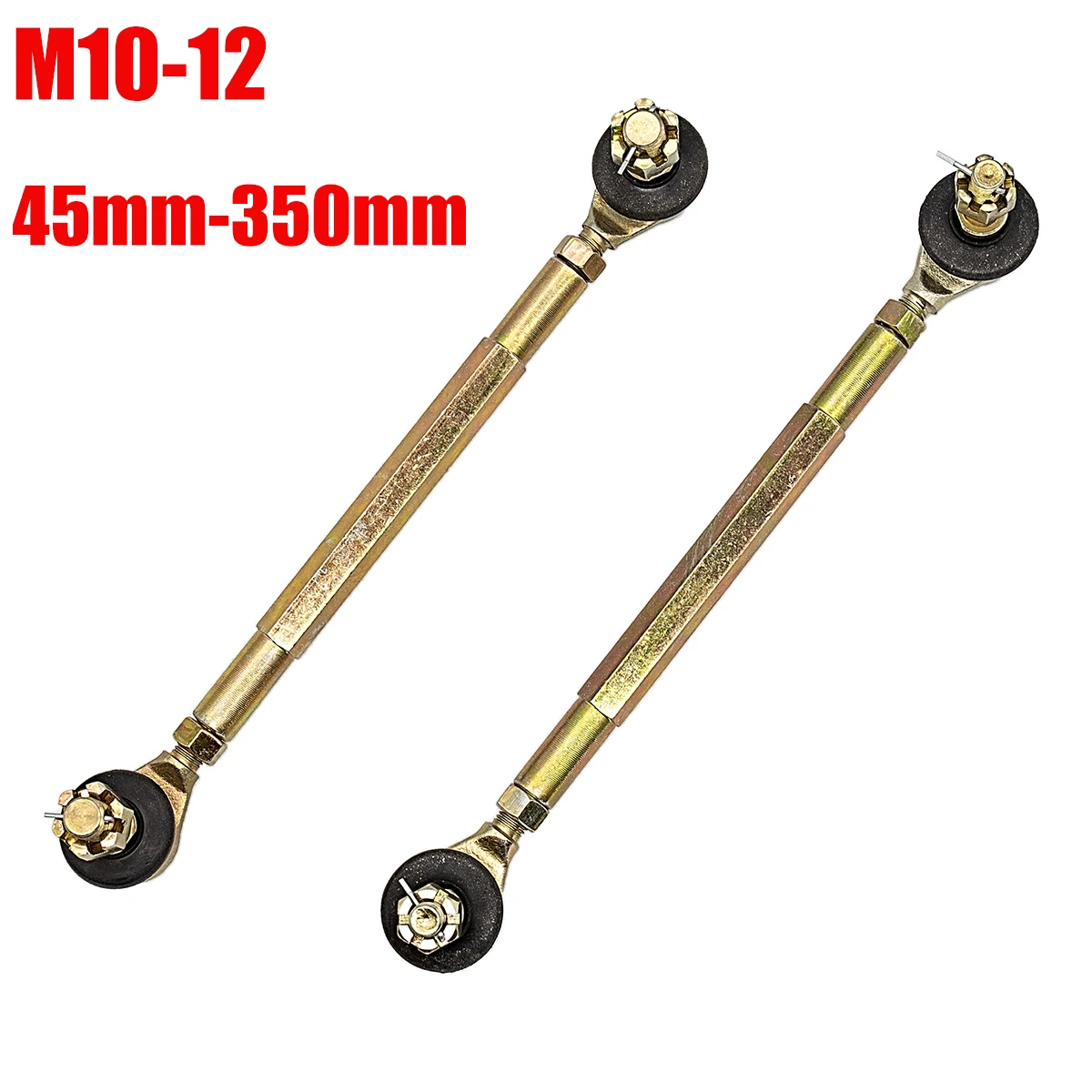 45MM-350MM M10 12 Steering Shaft Tie Rod With Tie Rod Ball Joint  for 4 Wheel Kart Modification ATV Quad 50cc-250cc M10