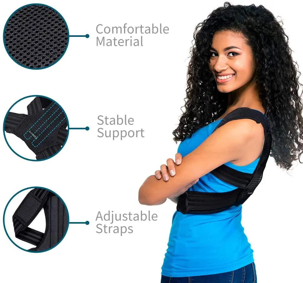 Posture Corrector Spine and Back Support Adjustable Breathable Brace Improves Posture Providing Pain Relief  Prevention Humpback