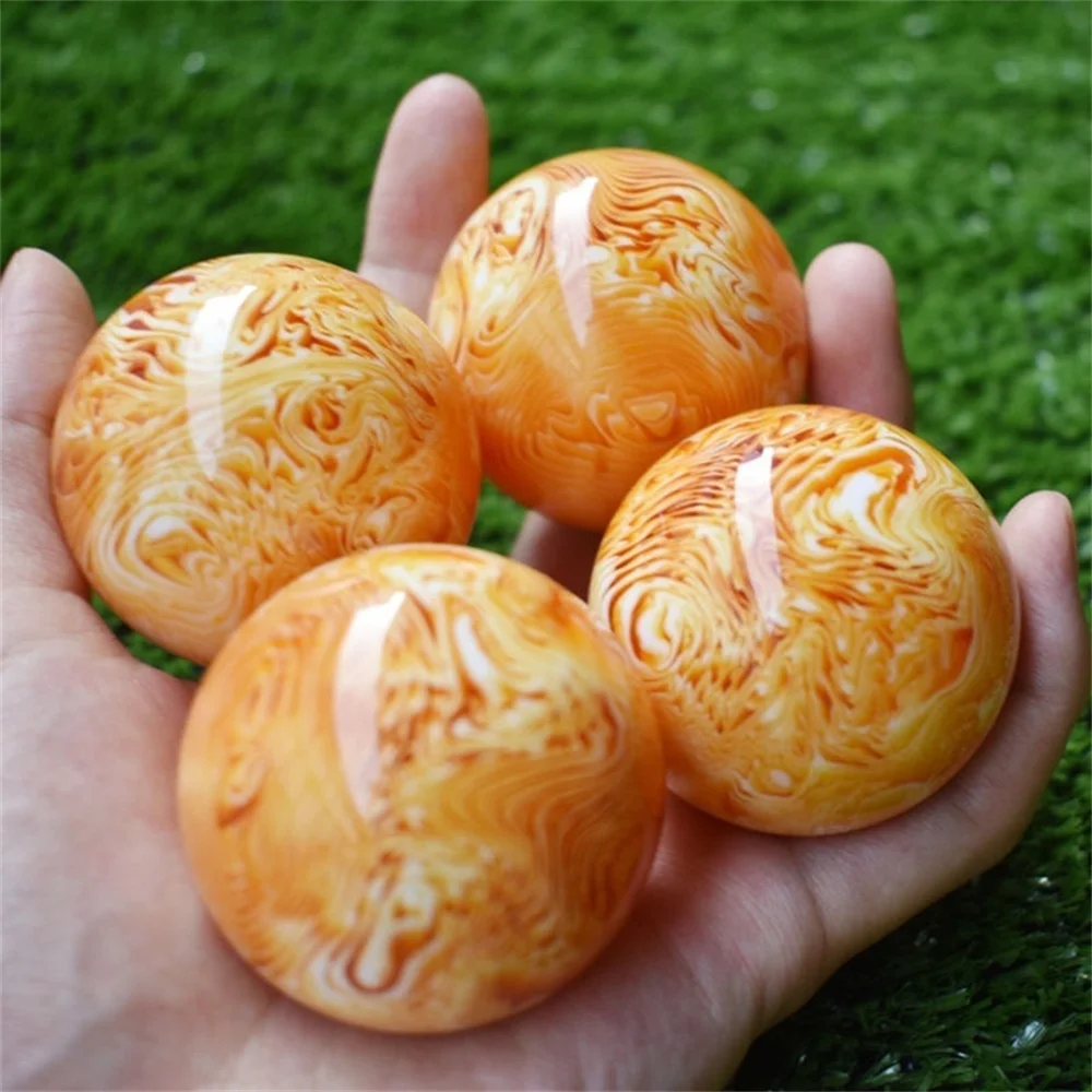 1 Pair Natural Resin Art Amber Beeswax Ball ONL Crystal Sphere Reiki Healing Home Decor 50mm