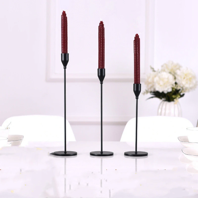 Black Metal Candle Holder Simple  Wedding Decoration Bar Party Living Room Decoration Home Decoration