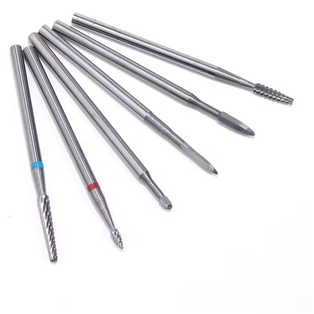Punte da trapano per unghie pulite per cuticole in carburo di tungsteno per nail art Frese elettriche per manicure per unghie per punta per pedicure