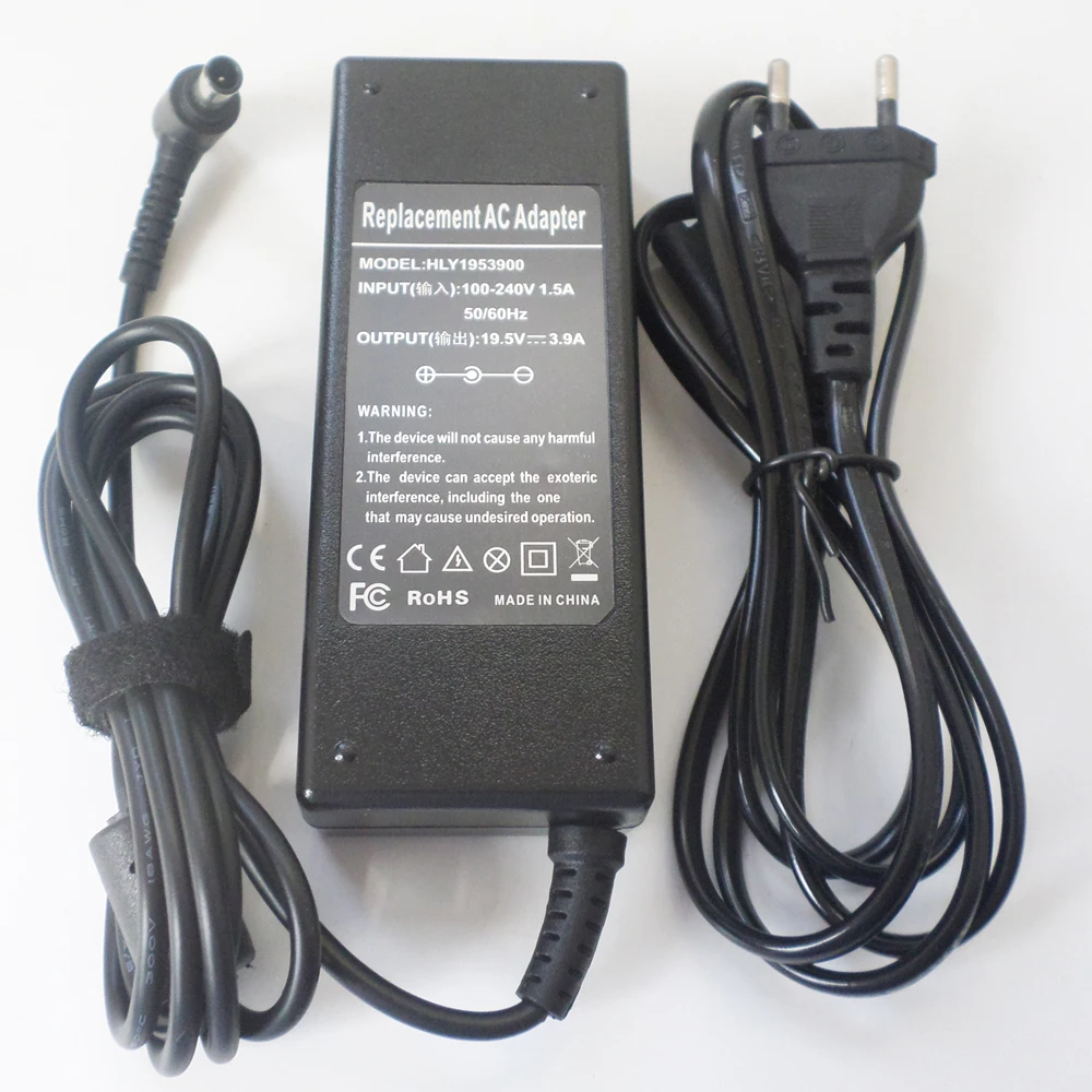 76W AC Adapter Charger Power Supply Cord For Sony Vaio VGN-SR SZ AX BX BZ FE FJ FS FZ CR CS NR NW S3 S4 S5 Z A E C N Series 3.9A