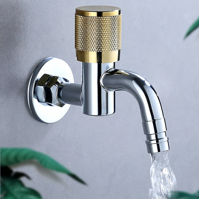 

304 Stainless Steel Bibcock Faucets Wall Mounted Bathroom Washing Machine Faucet Outdoor Garden Bibcock Toilet Mop Pool Taps