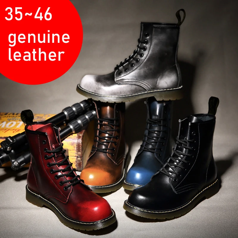 35~46 Dropship Men\'s 2021 Ankle Snow Boots Genuine Leather Women Shoes For Men Woman Designer Shoes Fashion Warm Winter Autumn