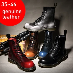 35~46 Dropship Men's 2021 Ankle Snow Boots Genuine Leather Women Shoes For Men Woman Designer Shoes Fashion Warm Winter Autumn