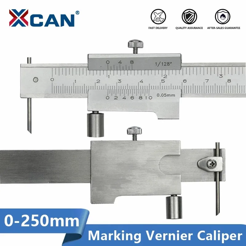 XCAN Caliper Marking Vernier Caliper 0-200mm/250mm Stainless Steel Parallel Marking Vernier Caliper Marking Gauge Measuring Tool