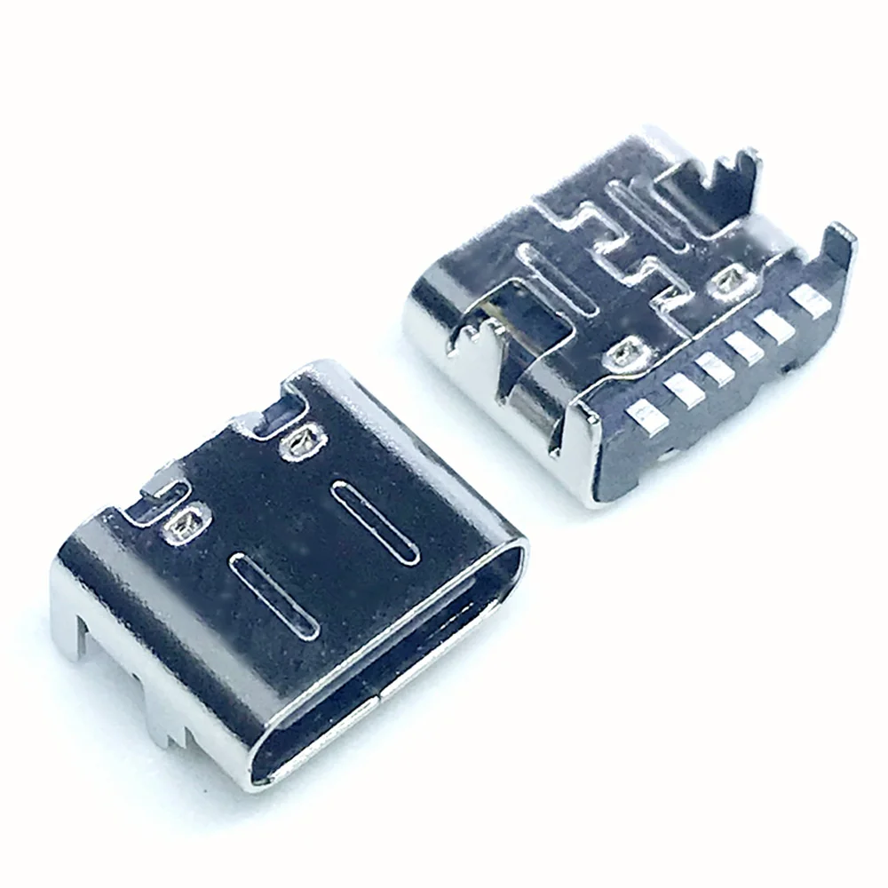 6Mode Type C 6  Pin SMT Socket Connector USB 3.1 Female SMD DIP For Huawei Samsung Lenovo PCB Design DIY High Current