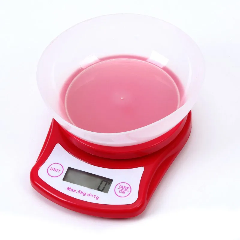Colorful 5kg 1g LED Portable Digital Scale w/ tray Food Balance Measuring Weight Kitchen Scales Small Scale Weighing In g/Ib/oz