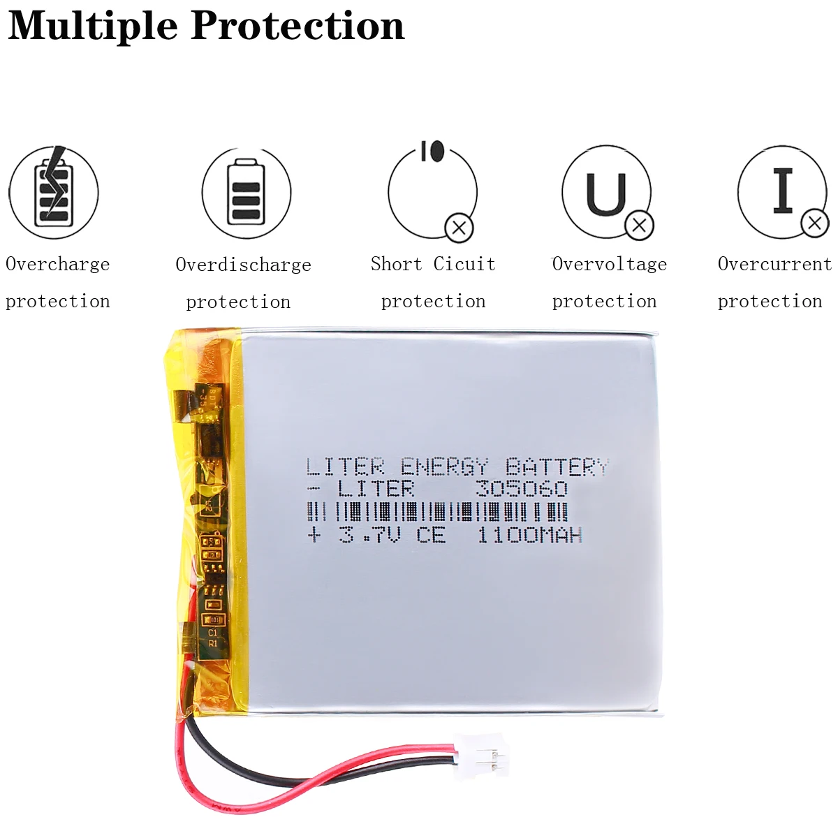 3.7 فولت 1100mAh 305060 بطارية قابلة للشحن ل MP3 MP4 موبايل بلوتوث لتحديد المواقع لعبة القراءة القلم المتكلم بطارية ليثيوم أيون يبو