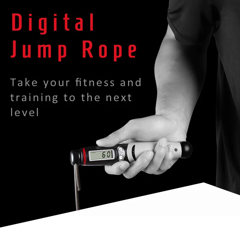 KYTO Jump Rope Digital Counter for Indoor/Outdoor Fitness Training Boxing Adjustable Calorie Skipping Rope Workout for Women,Men