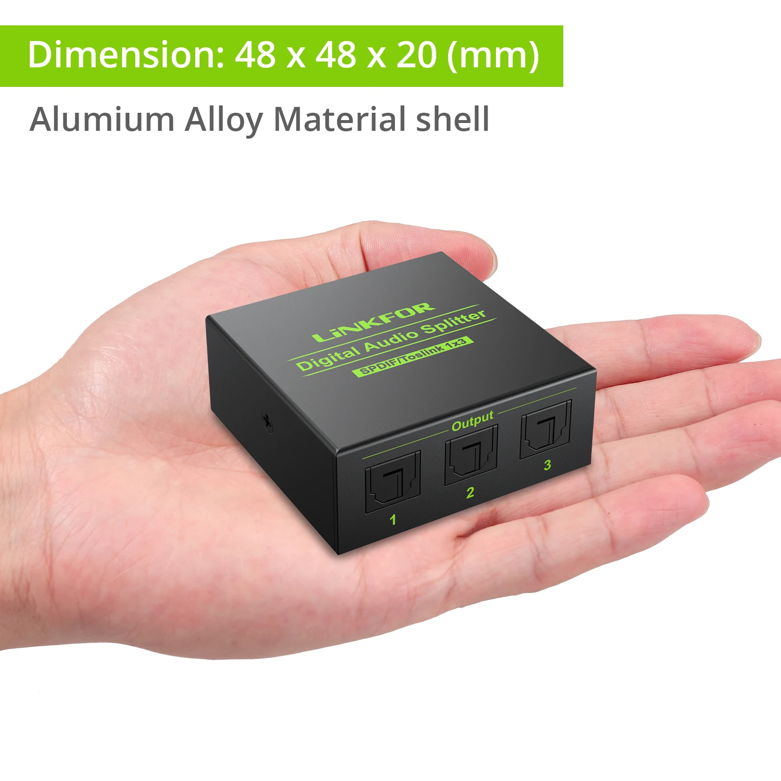 LiNKFOR 3-drożny Spdif Toslink optyczny dźwięk cyfrowy Splitter 1x3 optyczny Splitter 1 w 3 Out wsparcie DTS AC3