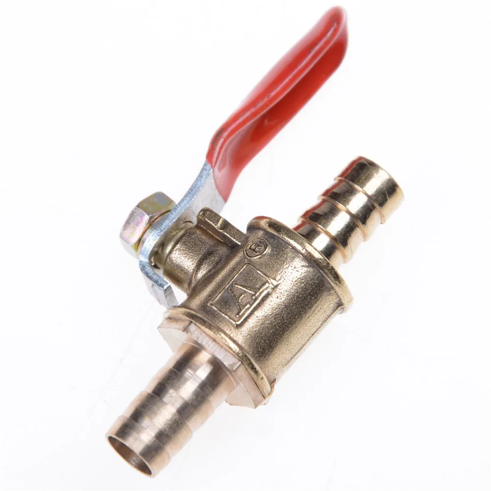 1/4 Hose Barb 6mm-10mm Hose Barb Inline Brass Water Oil Air Gas Fuel Line Shutoff Ball Valve Pipe Fittings