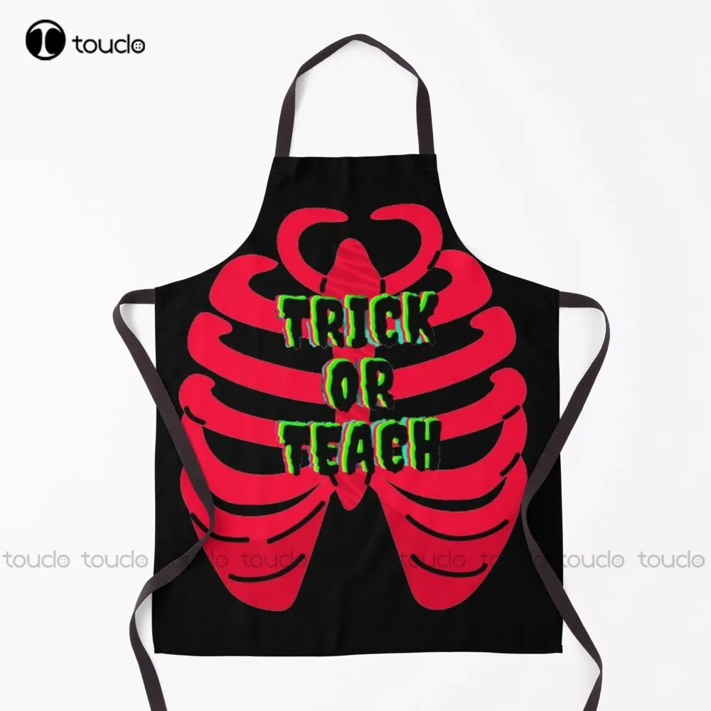 Trick or Teach Bones Apron Size Apron Garden Kitchen Household Cleaning Personalized Custom Apron Unisex Adult