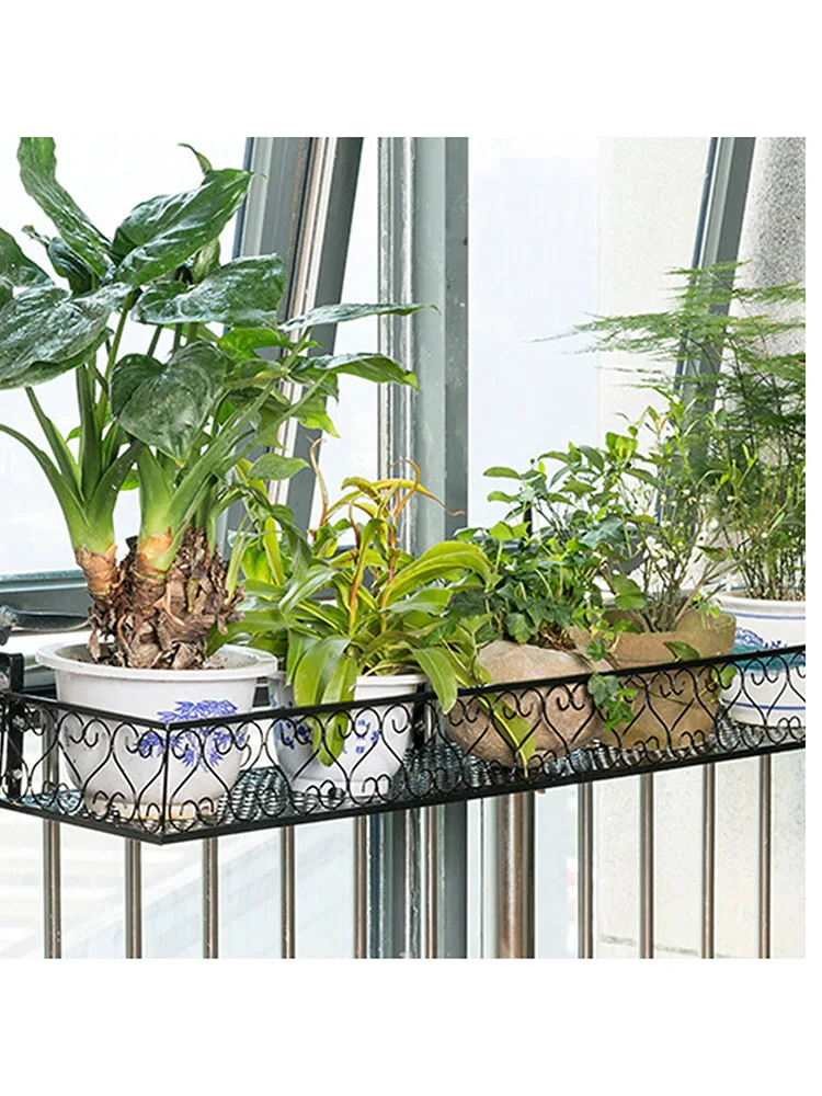 Stand Storage Rack Hanging Organizer Deck Rail Flowerpot Strong Shelf Balcony Rail Planter Shelf Fence Flower Pot Holder