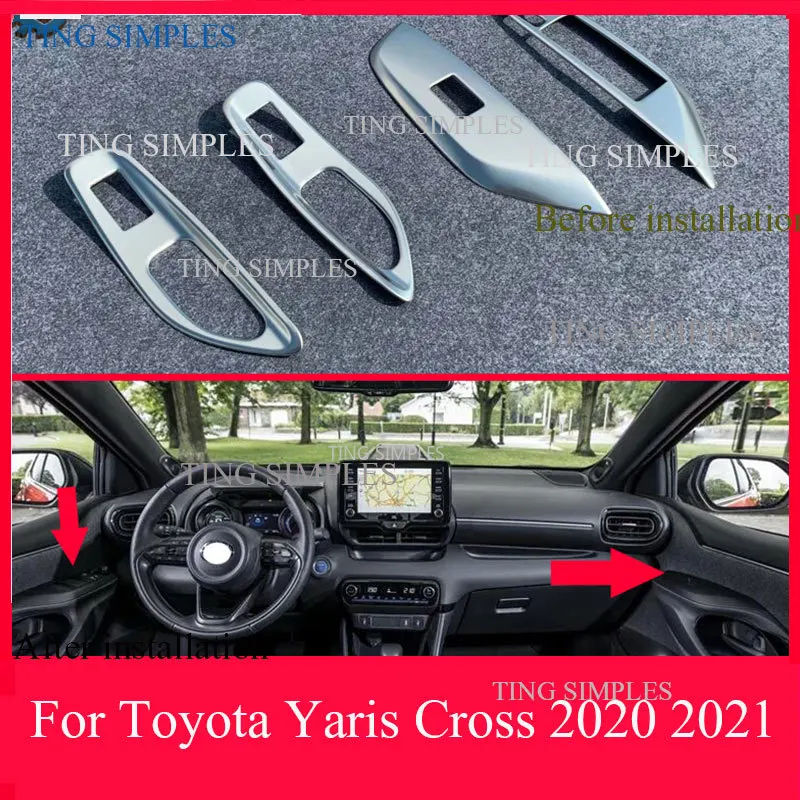 For Toyota Yaris Cross (XP210) 2020 2021 Stainless steel Door Window Armrest Cover Switch Panel Trim Molding Garnish stickers